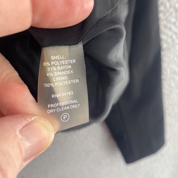 Calvin Klein Blazer Womens 4 Black Peak Lapel Button Up Pockets Office Career - Picture 6 of 9